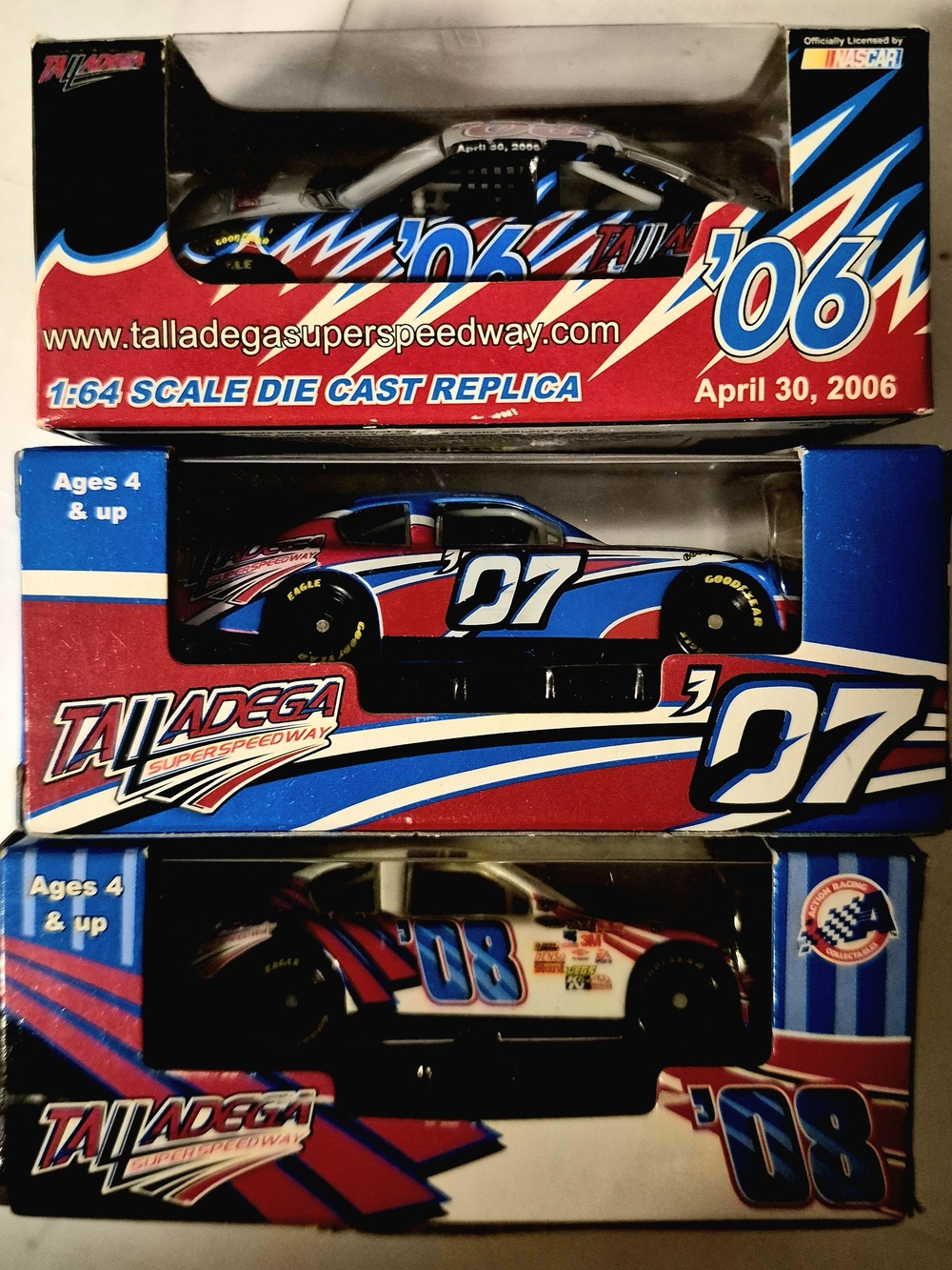 NASCAR Talladega Superspeedway 1:64 Diecast Car Lot (2006, 2007, 2008) NIB